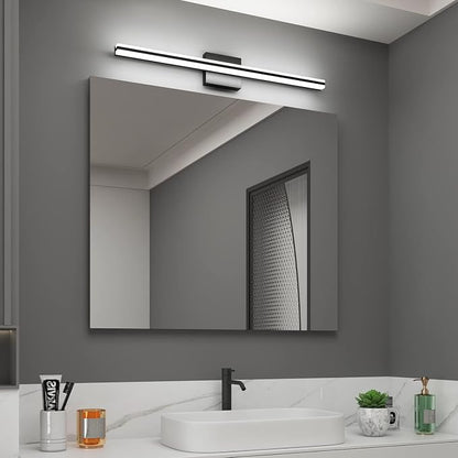 SOLFART Vanity Lights for Bathroom 31.8 Inch Dimmable Matte Black Modern Bathroom Light Fixtures 20W 5CCT LED Lights