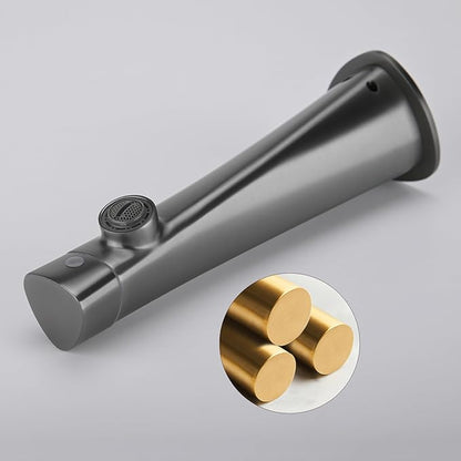 BiaoTeng Concealed Wall Mounted Bathroom Faucet Single Handle Hot and Cold Brass Faucets for Bathroom Sinks Single Hole White