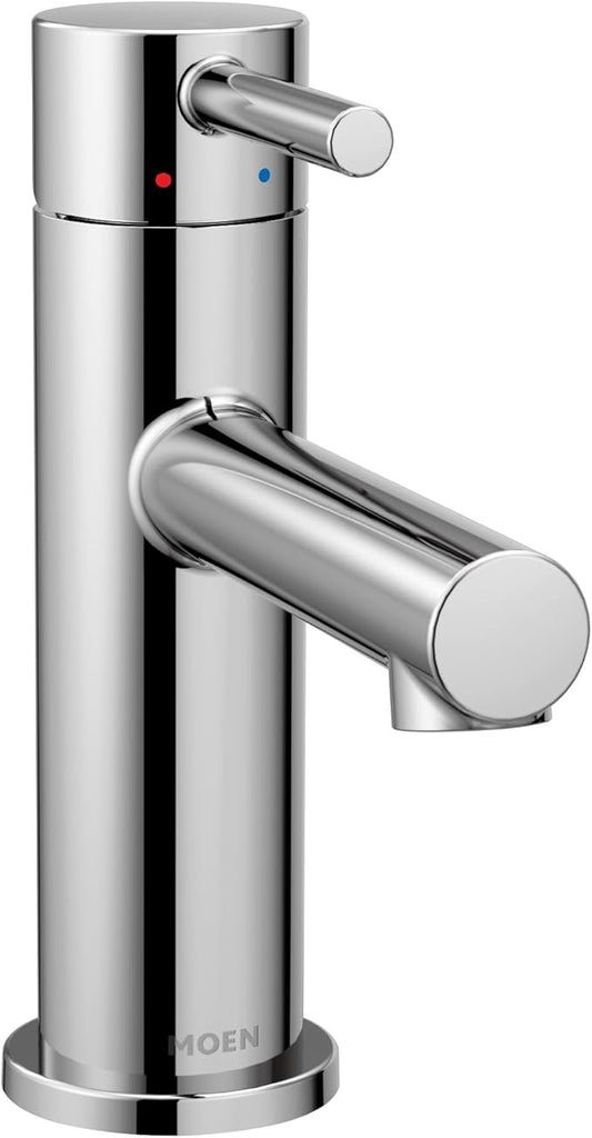 Moen Align Chrome One-Handle Modern Bathroom Faucet with Drain Assembly and Optional Deckplate, 6190