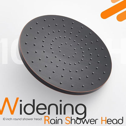 10-Inch Overhead Rain Shower Head High Flow Large Waterfall Shower Head 2.5 GPM with Adjustable Swivel Angle, Oil-Rubbed Bronze SH001ORB-D10