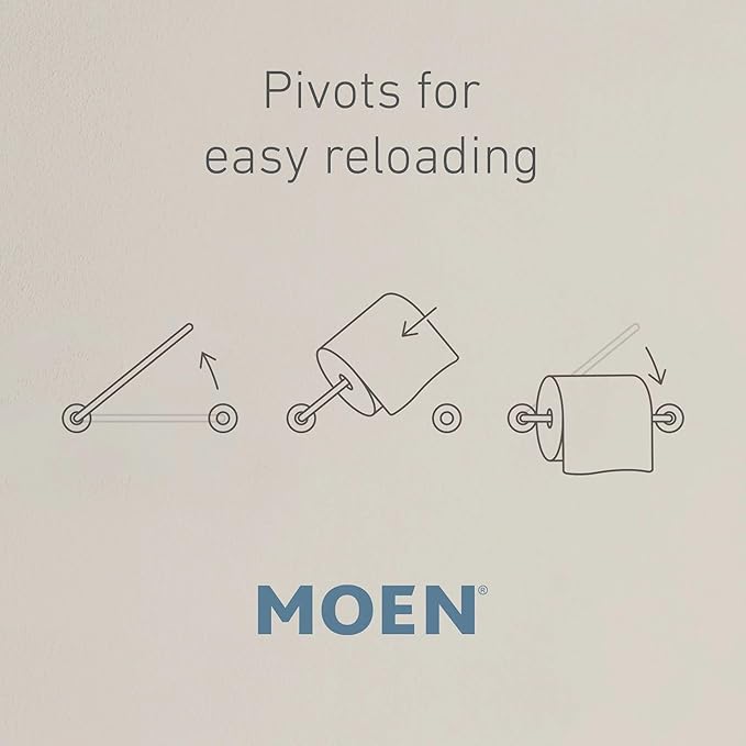Moen YB5108CH Voss Pivoting Toilet Paper Holder, Chrome