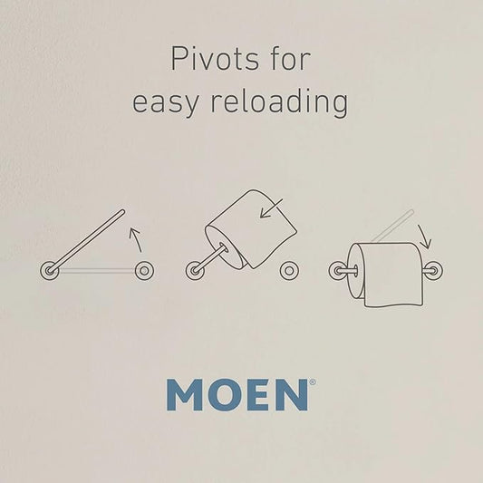 Moen Vale Chrome Double Post Pivoting Toilet Paper Holder, Wall Mounted Toilet Tissue Holder DN4408CH