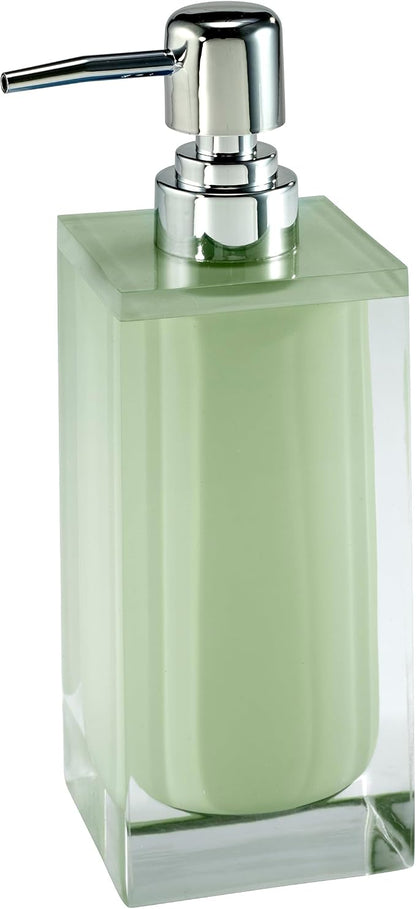 IZOD - Lotion Dispenser/Soap Dispenser, Clear Resin Countertop Accessories, Modern Bathroom Decor, Dorm Room Essential (Marina Green)