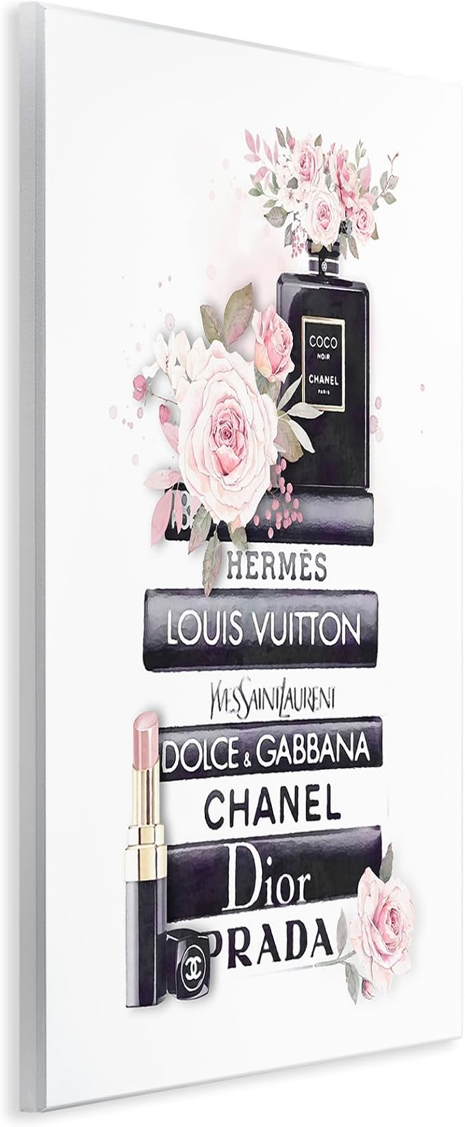 Stupell Industries 'Pink Roses and Toiletries Fashion Glam Bookstack', Wall Plaque Art, 10 x 15 Inches, Easy to Hang and Sturdy, Made in USA, by ROS Ruseva