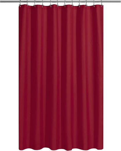 N&Y HOME Fabric Shower Curtain or Liner with Magnets, Red | Hotel Quality, Washable, Water Repellent, Cloth Shower Curtain with Grommets for Bathroom, Standard Size