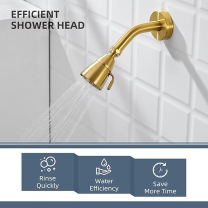 Angle Simple High Flow Shower Head Adjustable, G 1/2, Brushed Dark Gold | Brass, High Pressure Shower Sprayer for Outdoor, Adjustable Angle and Water Flow, No Flow Restrictor, Easy to Wash Clean