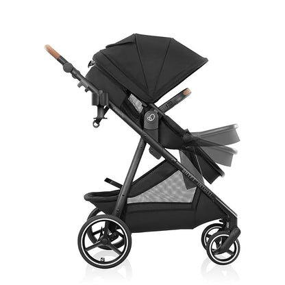 Evenflo Shyft Intuiti+ Travel System Featuring LiteMax NXT Preemie and Infant Car Seat with SensorySoothe (Eclipse Black)