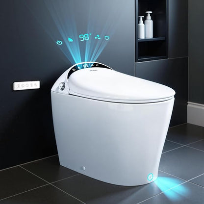 Smart Toilet with Bidet built in, Bidet Toilet with Water Filtration | Nano Self-Cleaning Glaze, Pump assisted, Auto Deodorizer, Blackout Flush, Auto Open/Close/Flush, ADA Comfort Height,MAP1000
