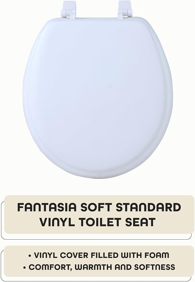 Soft Standard Vinyl Toilet Seat, White, 17 in | Toilet-Seat Construction: Contoured Seat Profile and Durable Finish Create a Polished Fixture Update.