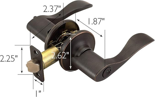 Design House Springdale Keyed Entry Exterior Door Lever Handle Lockset, Oil-Rubbed Bronze, 6.375 in x 1.94 in x 2.625 in, Item 700542