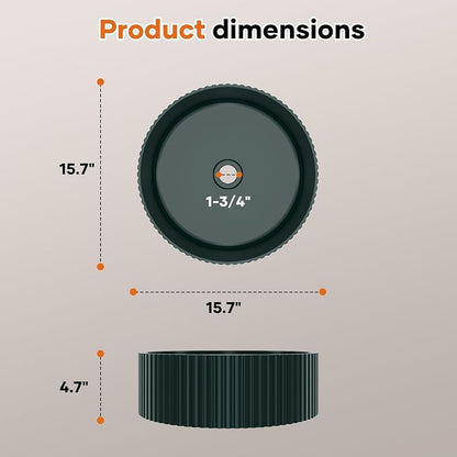 15.7" Dark Green Round Fluted Ceramic Vessel Sink | Modern Minimalist Fluted Design, Durable Premium Ceramic, Smooth Glaze Easy To Clean, Deep Basin Prevents Water Splashes