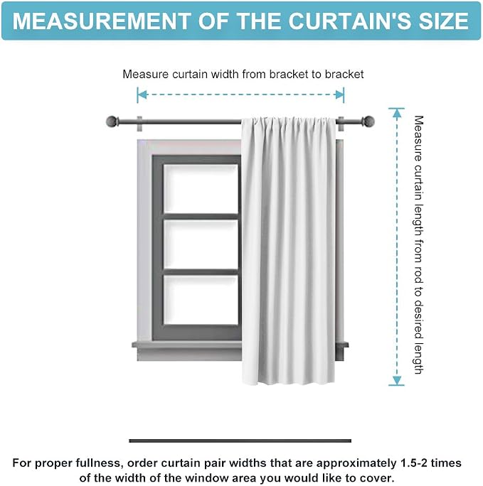 RYB HOME Bedroom Window Curtains, Heat Cold Insulated Drapes for Energy Cost Saving Washable Curtain Set for Living Room Family Engagement Bathroom Sunroom, 42 x 54 inches Long, Teal, 1 Pair