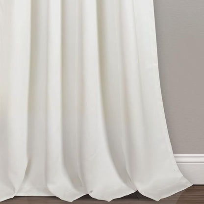 Lush Decor Weeping Flower Light Filtering Window Curtain Panels, Pair, 52"W x 108"L + 2" Header, Blue & Gray - Charming Modern Floral Curtains for Living Room, Dining Room, & Bedroom