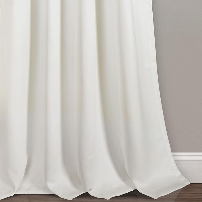 Lush Decor Weeping Flower Light Filtering Window Curtain Panels, Pair, 52"W x 84"L + 2" Header, Blue & Gray - Charming Modern Floral Curtains for Living Room, Dining Room, & Bedroom