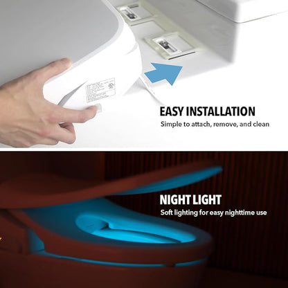 Barumi Bidet [BM-6000], Electric Bidet Toilet Seat, Heated Seat, Warm Water, Position Control, Eco-Mode, Self Cleaning, Remote Control, Night Light