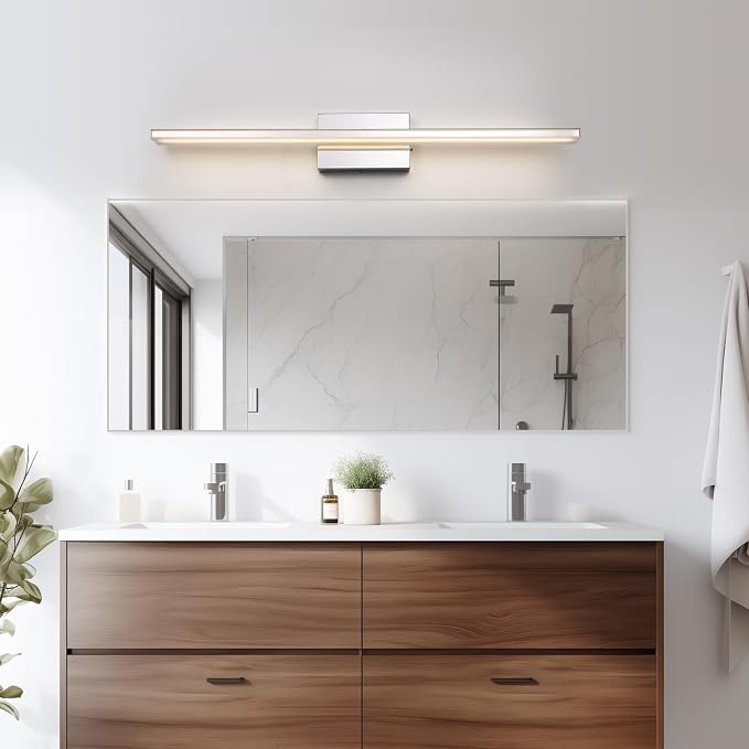 LED Modern Bathroom Vanity Light Fixtures 24W Dimmable 5CCT LED Vanity Light Bar Over Mirror Matte Black Wall Light for Bathroom 31.5 inch Long