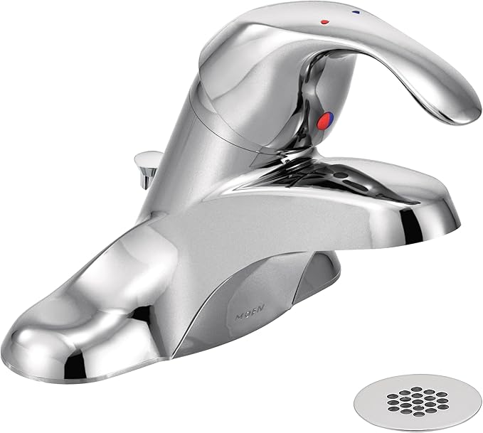 Moen 8434 Commercial M-Bition 4-Inch Centerset Bathroom Faucet with Grid Strainer 1.5 gpm, Chrome