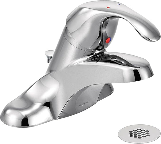 Moen 8434 Commercial M-Bition 4-Inch Centerset Bathroom Faucet with Grid Strainer 1.5 gpm, Chrome