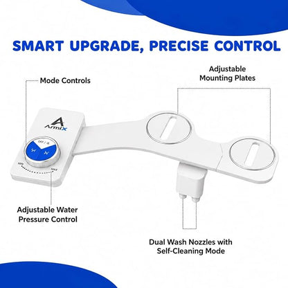 Bidet Attachment for Toilet, Dual Nozzle, Self-Cleaning, Adjustable