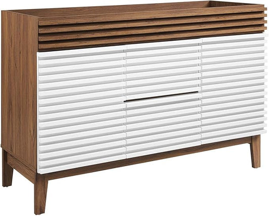 Modway Render 48" Double Sink Compatible (Not Included) Bathroom Vanity Cabinet in White Walnut