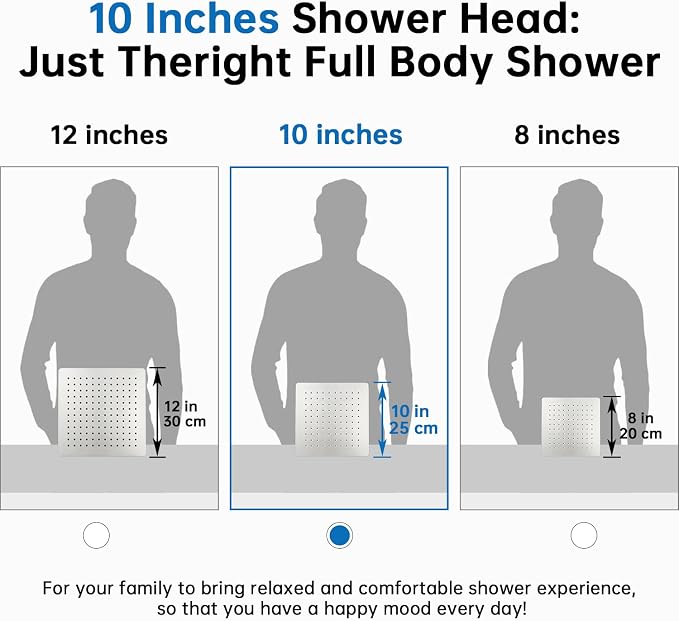 G-Promise All Metal 10 Inches Rainfall Shower Head with Handheld Combo | All Metal, Built to Last, Easy Install, Adjustable Height & Angle for All Heights, Extra Long Hose, Modern Upgrade