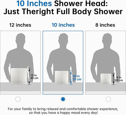 G-Promise All Metal 10 Inches Rainfall Shower Head with Handheld Combo | All Metal, Built to Last, Easy Install, Adjustable Height & Angle for All Heights, Extra Long Hose, Modern Upgrade