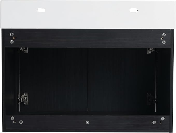 30 Inch Floating Bathroom Vanity,30" Bathroom Vanity with Sink,Modern Single Sink Bathroom Vanity Combo,Black Wall Mounted Cabinet Set