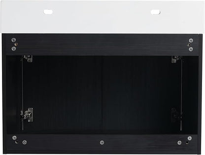 30 Inch Floating Bathroom Vanity,30" Bathroom Vanity with Sink,Modern Single Sink Bathroom Vanity Combo,Black Wall Mounted Cabinet Set