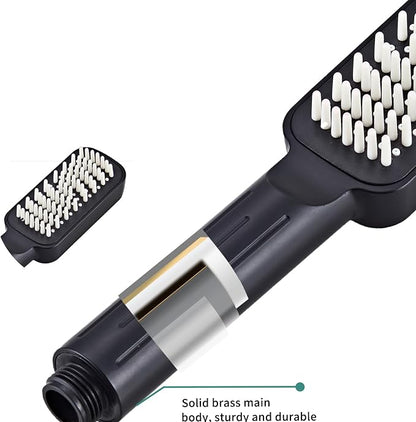 Handheld Shower Head，High Pressure Shower Head,Water Saving Detachable Shower Wand with Solid Brass Body and 5 ft Flexible Hose, Easy to Clean and Durable (Soft Head)