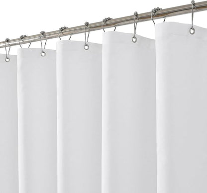 eachope Long Waterproof Fabric Shower Curtain Liner,72x78 Inch White | 3 Heavy-Duty Magnets,Machine Washable,Durable Rustproof Grommets,Hotel Quality,Easy Care,Secure Fit for Bathroom