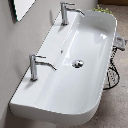 Scarabeo 1813B-Two Hole Bathroom Sink, One Size, White