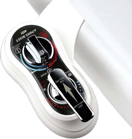 APURE BIDET A121 - Hot and Cold Water Bidet Attachment for Toilet Seat - Dual nozzle - Rear and Feminine Wash- Selfcleaning- Adjustable Water Pressure Non-Electric Bidet Toilet Seat Attachment