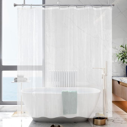 60x76 Frosted Shower Curtain Liner, Half Size for RV Shower Stall | PEVA Plastic Vinyl Waterproof Bathroom Shower Liner for Single Stand UP Bath Shower Room with magnets and S/S hooks