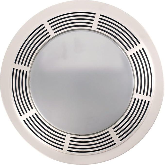 Broan-NuTone 750 Round Fan and Light Combo for Bathroom and Home, White Grille with Glass Lens, 100-Watts, 3.5 Sones, 100 CFM