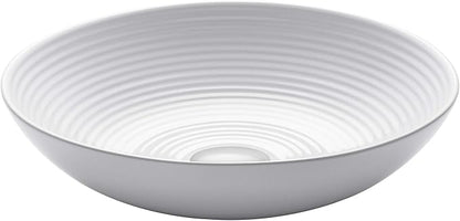 KRAUS Viva™ Round White Porcelain Ceramic Vessel Bathroom Sink, 16 1/2 in. D x 4 3/8 in. H, KCV-203GWH