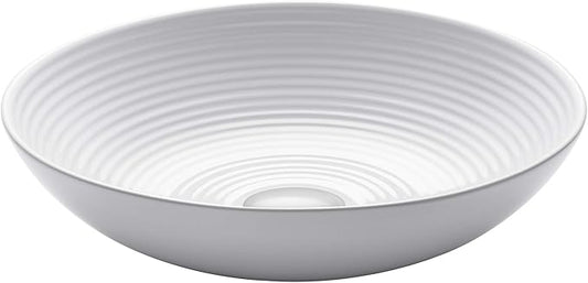 KRAUS Viva™ Round White Porcelain Ceramic Vessel Bathroom Sink, 16 1/2 in. D x 4 3/8 in. H, KCV-203GWH