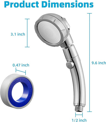 Marbrasse High Pressure Shower Head, Angle-Adjustable Water Saving Body Sprays… (Chrome, 2Pack)