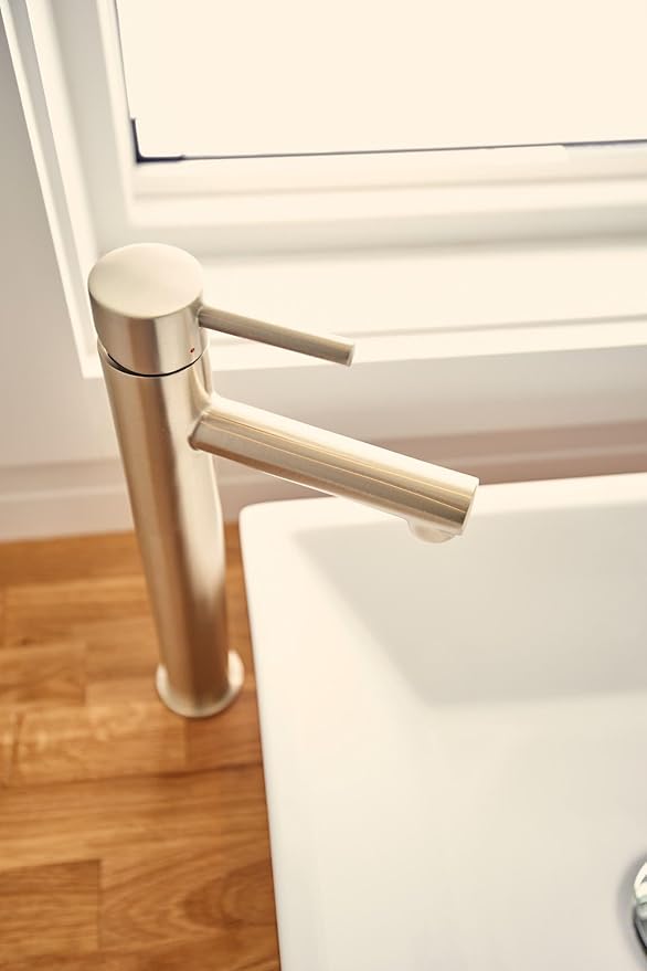 Moen 6192BN Align One-Handle Single Hole Modern Vessel Sink Bathroom Faucet, Brushed Nickel