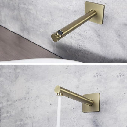 BiaoTeng Concealed Faucets for Bathroom Sinks Single Handle Hot and Cold Bathroom Vanity for Wall Mounted Faucet Single Handle Brass Brushed Gold