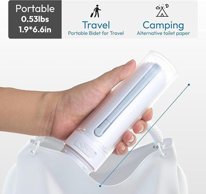 Portable Bidet for Travel, Rechargable USB-C 3 High Pressure Modes Travel Bidet Compact Waterproof Handheld Sprayer Device for Women, Men, Babies - Ideal for Personal Hygiene