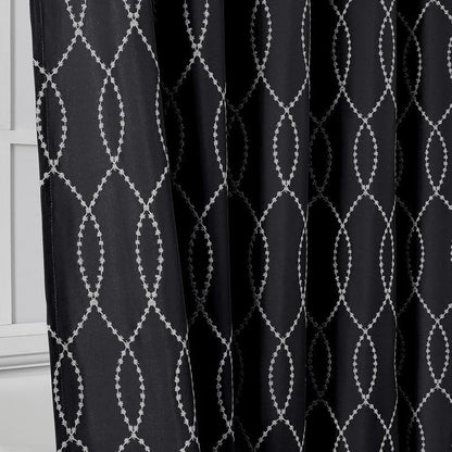 OVZME Black Stall Shower Curtain for Bathroom, Puff Printed Textured Shower Curtain with Tassels, Geometry Heavy Duty Vintage Country Narrow Bathroom Curtain, Water Resistant Fabric, 36Wx72L