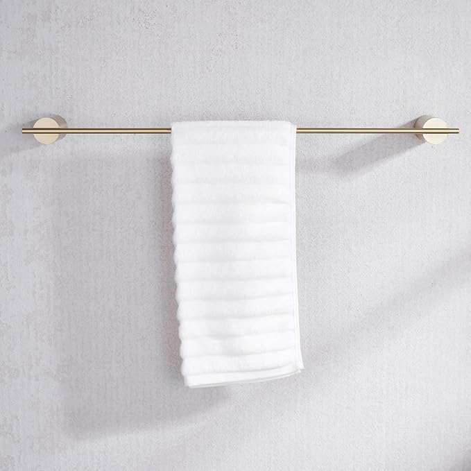 RANDOM Brushed Gold Bathroom Hardware Set 5 Pieces Include 24 inch Towel Bar 10 inch Hand Towel Holder Toilet Paper Holder Towel Hook for Bathroom,SUS304 Stainless Steel.RD96068S-5BG