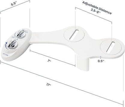 LUXE Bidet NEO 120 - Single Nozzle, Self-Cleaning, Non-Electric Bidet Attachment for Toilet Seat, Adjustable Water Pressure, Rear Wash (White)