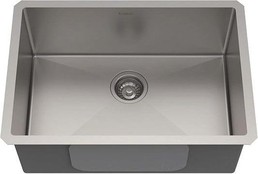 KRAUS Standart PRO 28-inch 16 Gauge Undermount Single Bowl Stainless Steel Kitchen Sink, KHU100-28