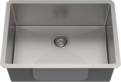 KRAUS Standart PRO 26-inch 16 Gauge Undermount Single Bowl Stainless Steel Kitchen Sink, KHU100-26