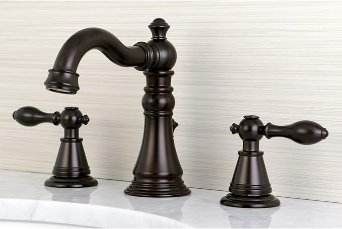 Fauceture FSC1979AL English Classic Widespread Bathroom Faucet with Brass Pop-Up, Polished Nickel