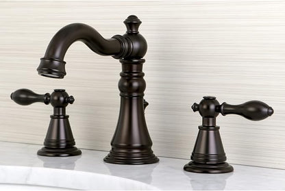 Fauceture FSC1979AL English Classic Widespread Bathroom Faucet with Brass Pop-Up, Polished Nickel