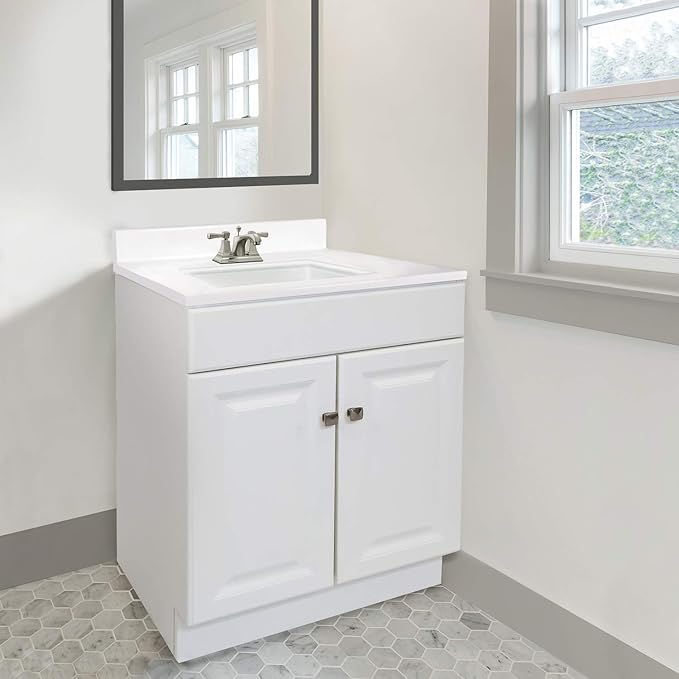 Design House 597153 Wyndham Unassembled Bathroom Vanity Cabinet Without Top, 30 x 21/2 Door, White