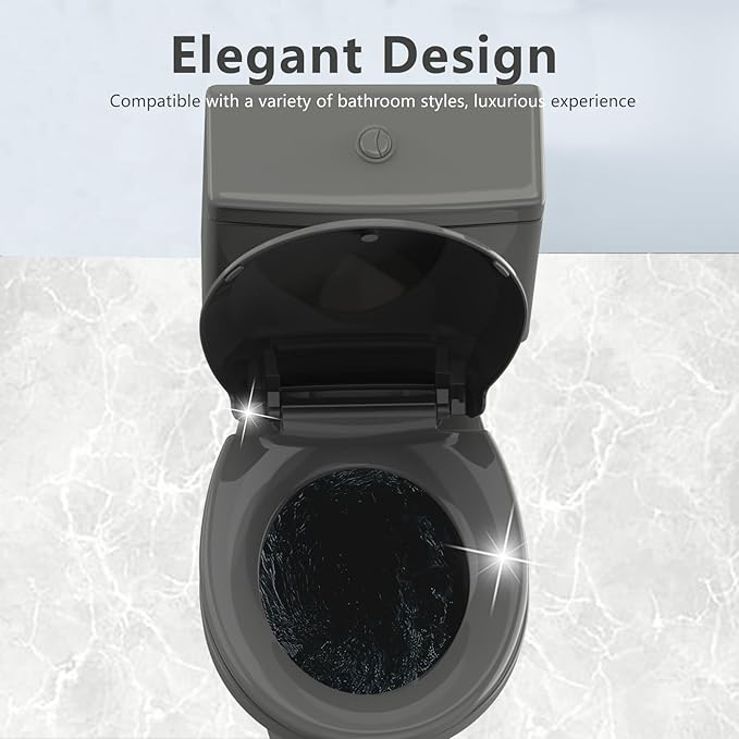 Round Toilet Seat, 16.5inch, Soft Close Quiet, No Alam, Standard Round Universal Size, PP Material Safe and Easy Clean, Dark Grey