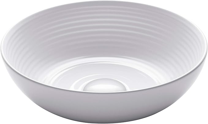 KRAUS Viva™ Round White Porcelain Ceramic Vessel Bathroom Sink, 13 in. D x 4 3/8 in. H, KCV-204GWH